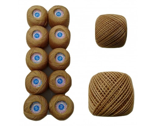 EARTH YELLOW - Set Lot of 10 - 6 Ply Strand - Cotton Thread Yarn Cross Stitch Embroidery	